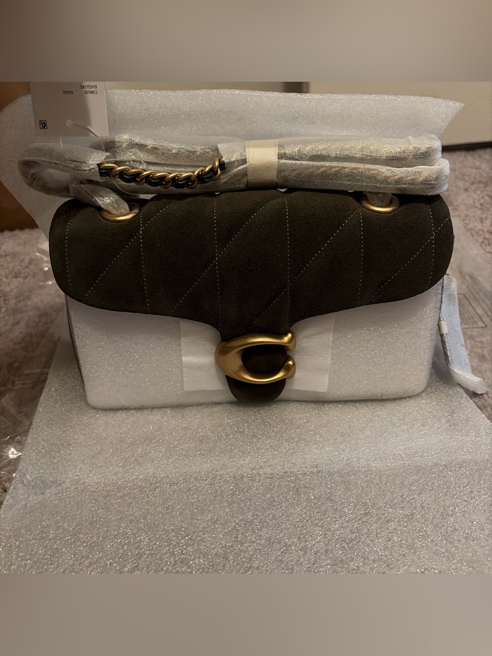 Coach Quilted Olive Tabby 20 with Gold Hardware